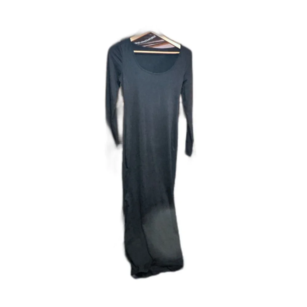 SHEIN Black Maxi Long Sleeve Dress Small - Picture 2 of 9